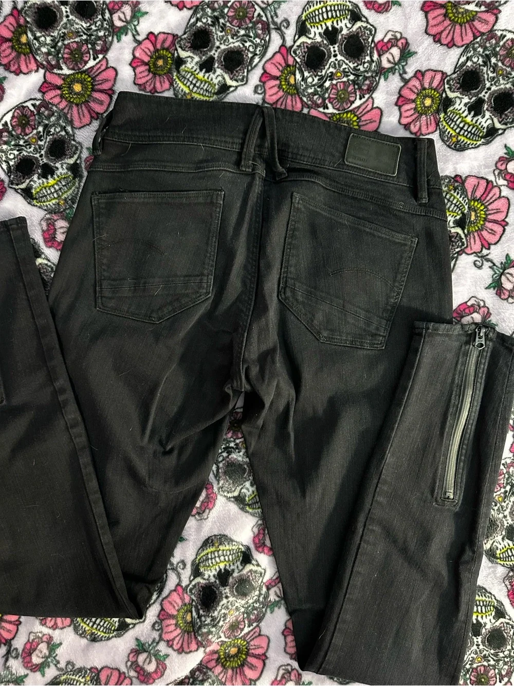 G-Star Black Skinny Jeans with Ankle Zip